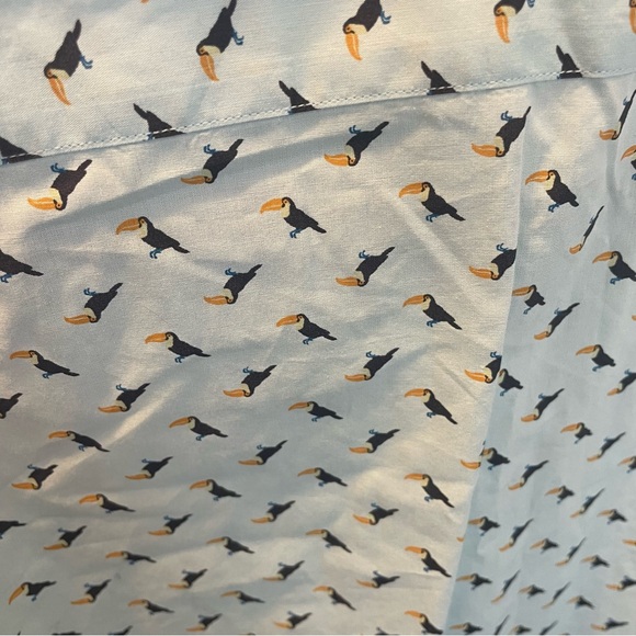 Original Penguin Heritage Slim Fit Men's 17.5 34-35 Blue Toucan Shirt Whimsical - Picture 15 of 16